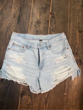 American Eagle Outfitters Light Wash Distressed Jean Shorts